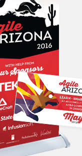 Agile Arizona Conference - Retractable banners and various other banners, promotional cards and schedule/map signs