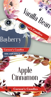 Carlson's Candles - Label Designs for Spring, Autumn and Winter