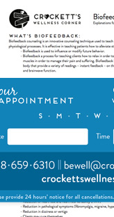 Crockett's Wellness Corner - Business Appointment Cards, Forms and Informative Sheets