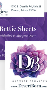 Desert Born Midwife Services - Logo and stationery design